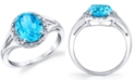 Macy's Blue Topaz (3-1/5 ct. t.w.) & Diamond (1/10 ct. t.w.) Ring in Sterling Silver